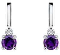 Gecko - Amethyst Set, Sterling Silver - Rnd Drop Earrings E6487M