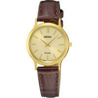 Seiko - Ladies , Gold Plated Solar Powered Watch 30m - SUP302P1