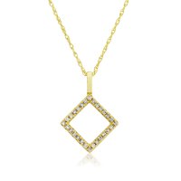 Mark Milton - Diamond 0.11ct Set, Yellow Gold - - 9ct Rhombus Necklace - 6U97D