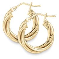 Guest and Philips - Yellow Gold 9ct Twisted Hoop Earrings ER958