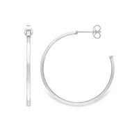 Guest and Philips - White Gold 9ct Hoop Earrings EA112