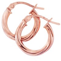 Guest and Philips - 9CT, Rose Gold TWISTED HOOP EARRINGS ER891