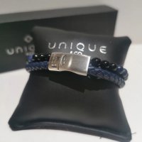 Unique - Leather and Bead - Bracelet, Size 21cm B539-21CM