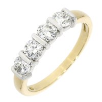 Guest and Philips - Diamond Set, Yellow Gold - White Gold - 18ct D 1.00ct 4 St Ring 12810G8