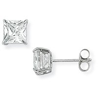 Guest and Philips - 9CT, White Gold CZ EARRINGS SE211