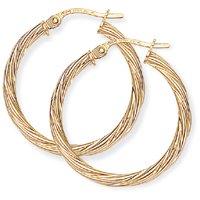 Guest and Philips - Twisted , Yellow Gold 9ct Hoop Earrings ER080