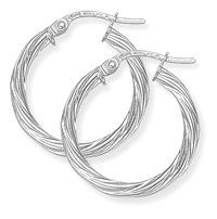 Guest and Philips - Twisted, White Gold 9ct Earrings ER817