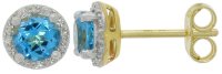 Guest and Philips - Topaz Set, Yellow Gold - White Gold - 9ct D 3pt 8st & 2st BT Rnd Stud Earrings, Size 5mm 09EASG85159