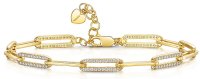 Jools - Cubic Zirconia Set, Yellow Gold Plated - BRACELET, Size 20.5CM KPB514-7-YG