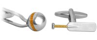 Dalaco - Cricket Bat and Ball, Rhodium Plated Cufflinks 90-1032