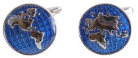 Dalaco - World Map, Stainless Steel Cufflinks 90-1036