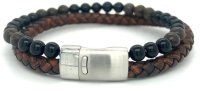 Unique - Tiger Eye Set, Leather - Bracelet, Size 23cm B540-23cm