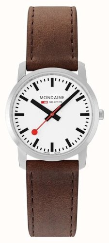 Mondaine - Simply Elegant, Stainless Steel - Leather - Quartz Watch, Size 36mm A4003035112SBG