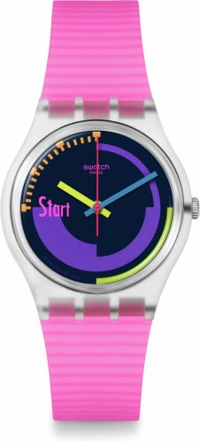 Swatch - Swatch Neon Pink Podium, Plastic/Silicone Quartz Watch SO28K111