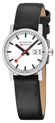 Mondaine - EVO2, Stainless Steel - Faux Leather - Quartz Watch, Size 30mm MSE30210LBV