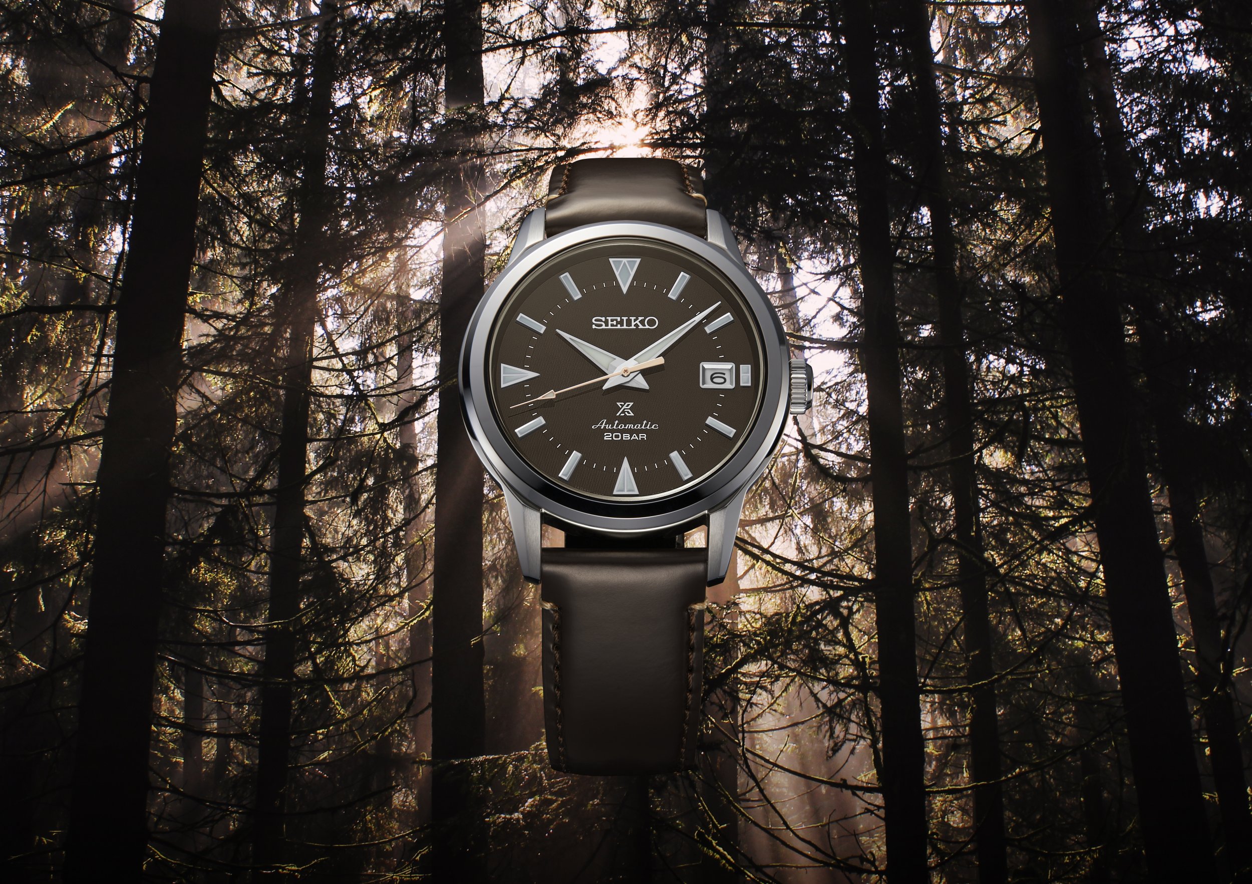 Seiko Prospex Forest Brown Alpinist Stainless Steel Leather