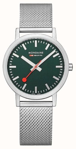 Mondaine - Classic, Stainless Steel - Forest Green Watch, Size 36mm A6603031460SBJ