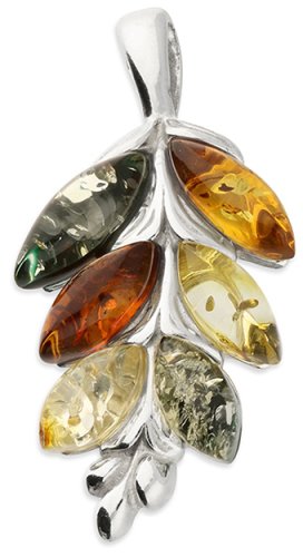 Guest and Philips - Amber Set, Sterling Silver - Mixed Pendant H3669-M