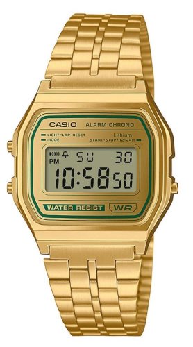 Casio - Vintage, Yellow Gold Plated Digital Retro Watch A158WEGV-9AEF