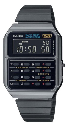 Casio - Calculator, Stainless Steel Digital Watch CA-500WEGG-1BEF