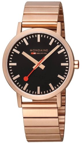 Mondaine - Classic, Stainless Steel - Rose Gold Plated - Quartz Watch, Size 40mm A6603036016SBR