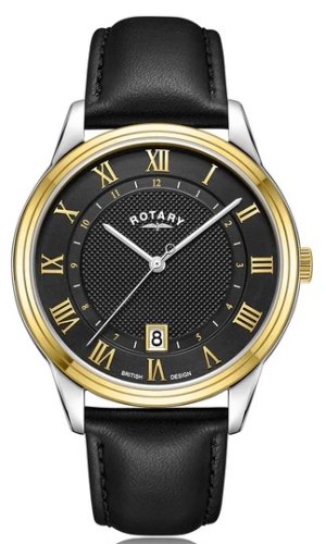 Rotary - Dress, Yellow Gold Plated - Stainless Steel - Leather Quartz Watch, Size 40mm GS05391-10