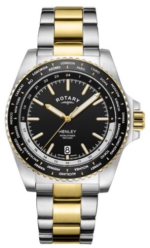 Rotary - Henley Worldtimer, Stainless Steel Quartz Watch GB05371-04