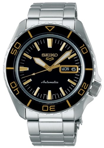 Seiko - 5 Sports, Stainless Steel SNZH5 Blacktone Redux Auto/Man Winding Watch SRPK99K1