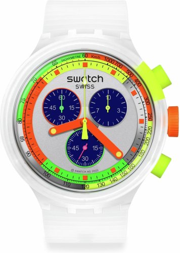 Swatch - Swatch Neon Jelly, Plastic/Silicone Quartz Watch SB02K100