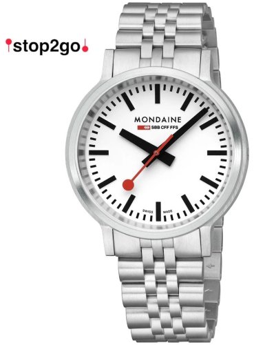 Mondaine - Stop2Go, Stainless Steel Quartz Watch MST4101BSJ2SE