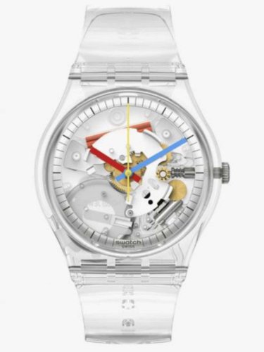 Swatch - Clearly Gent, Plastic/Silicone Quartz Watch SO28K100-S06