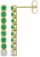 Guest and Philips - 0.10 DIAMOND, Emerald Set, Yellow Gold - LINE DROP EARRINGS 09EADG87433