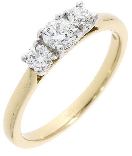 Guest and Philips - D 0.25ct D 0.24ct W2 Set, Yellow Gold - 18ct 3 Stone Ring 12741G35