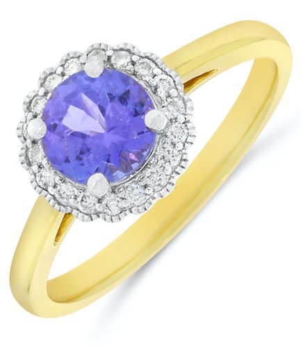 Guest and Philips - 0.10PTS DIAMOND, Tanzanite Set, White Gold - Yellow Gold - RING 09RIDG86945