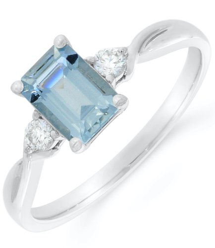 Guest and Philips - Aquamarine Set, Platinum - D 10pt 2st Aqua 1st Ring PLRIDG85486