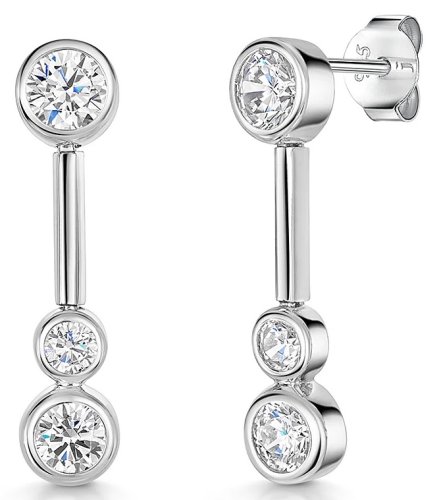 Jools - Cubic Zirconia Set, Sterling Silver - Drop Earrings hbe2055