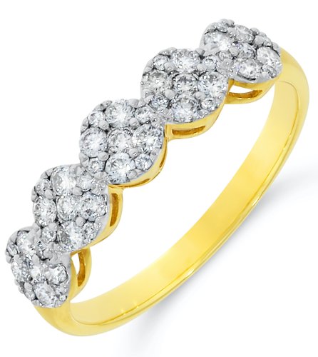 Guest and Philips - Diamond Set, Yellow Gold - 9ct 50pt 45st Cluster Ring 09RIDI82690