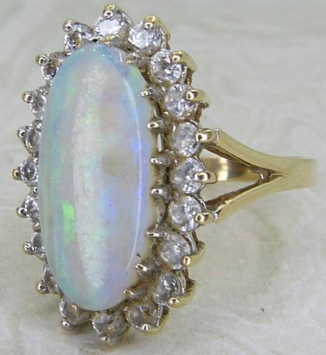 Antique Guest and Philips - Opal Set, Yellow Gold - Cluster Ring R5521