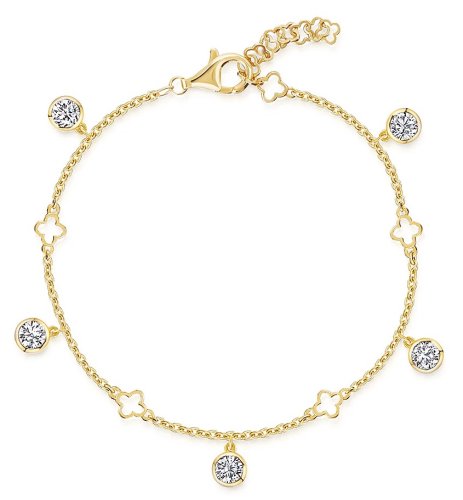 Jools - Cubic Zirconia Set, Yellow Gold Plated - Bracelet hbb1029-yg