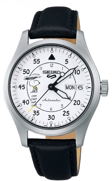 Seiko 5 Sports Field Sense Style Stainless Steel Leather