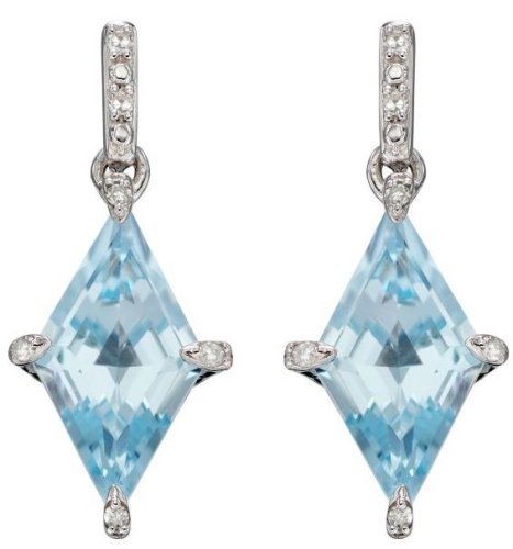 Gecko - 9CT BLUE, Topaz Set, White Gold - KITE EARRINGS GE2344T