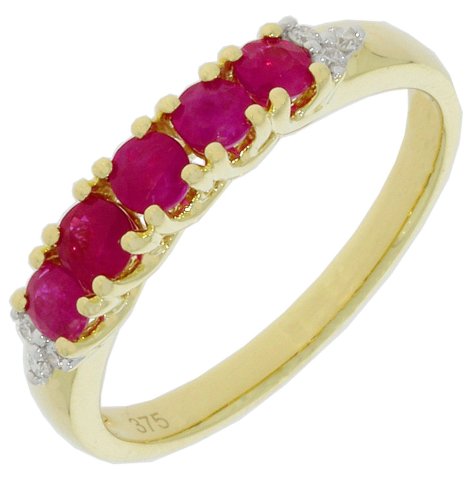 Guest and Philips - 9ct 0.0pts Ruby and Diamond Set, Yellow Gold - White Gold - RING 09RIDG83678