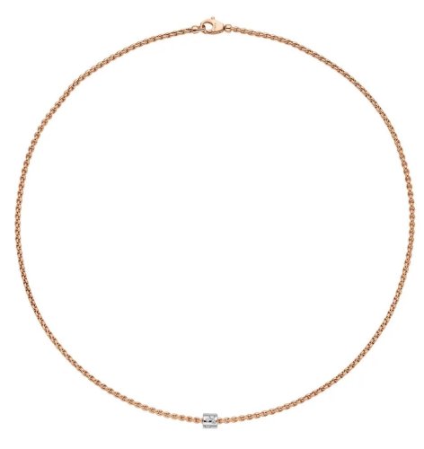 Fope - Aria, Diamond Set, Rose Gold - 18ct 0.17ct Necklace, Size 45cm 89003CX-BB-R-XBX-045