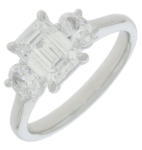 Guest and Philips - Lab Grown Diamond Set, Platinum - D 2ct 3st Em Oval E VVS2 Ring , Size M PLRIDI96719