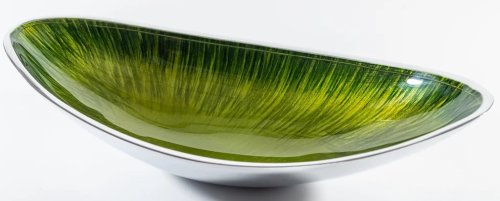 Guest and Philips - Aluminium - Brushed Green Boat Bowl, Size 27cm 7710-FG