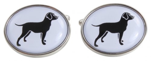 Dalaco - Black Dog, Rhodium Plated Cufflinks 90-1570