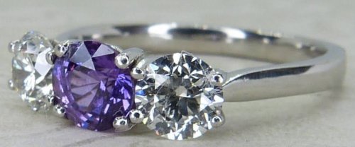 Antique Guest and Philips - Sapphire Set, Platinum - Three Stone Ring R5633