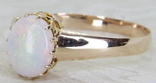 Antique Guest and Philips - Opal Set, Yellow Gold - Single Stone Ring R5657