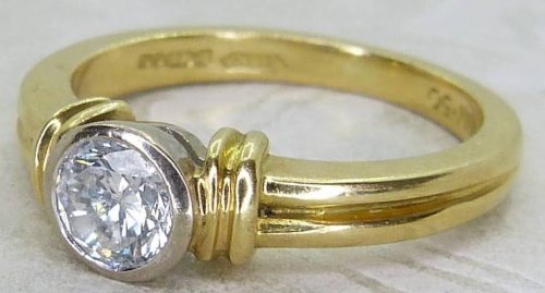 Antique Guest and Philips - Diamond Set, Yellow Gold - Single Stone Ring R5568