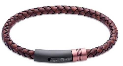 Unique - Leather - Stainless Steel - Bracelet, Size 23cm B518AB-23CM